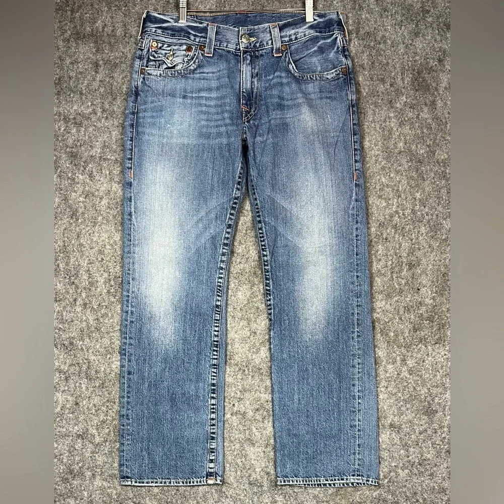 True Religion Light Blue Straight Jeans 36x32